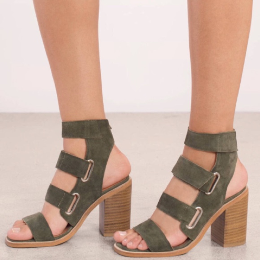 Sol Sana Olive Suede Heels - Picture 5 of 6
